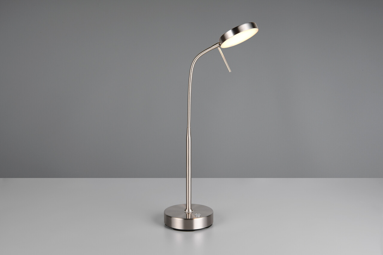 Lampa de masa Moreno, RL, 14x11x65 cm, 3W, 1x SMD, metal, nichel mat - imagine 7
